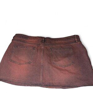 Fashion Nova Women's Burgundy and Red Skirt